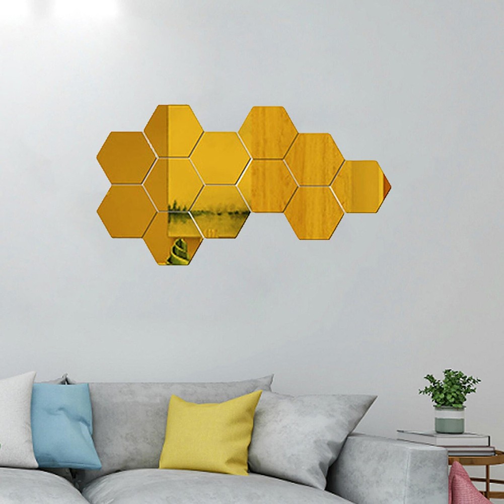 Piastrelle da Parete Specchio Esagonale Funzionali 12pz con Design Unico e Touch Moderno - Foto 34 di 57