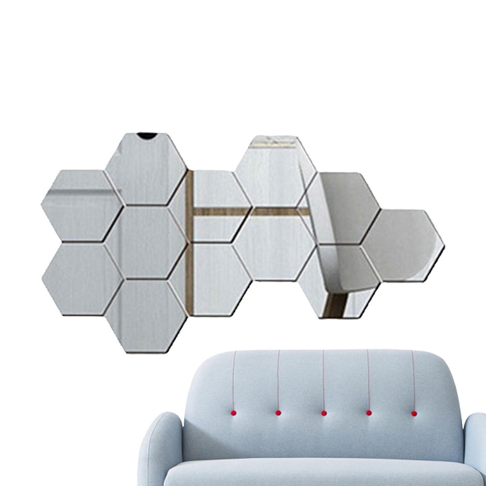 Piastrelle da Parete Specchio Esagonale Funzionali 12pz con Design Unico e Touch Moderno - Foto 31 di 57