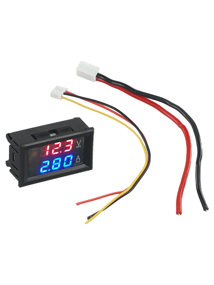 Dc 100V 10A Voltmeter Amperemeter Blau+ Rot LED Doppelt Digital Volt Amp-Meter - Bild 45 von 47