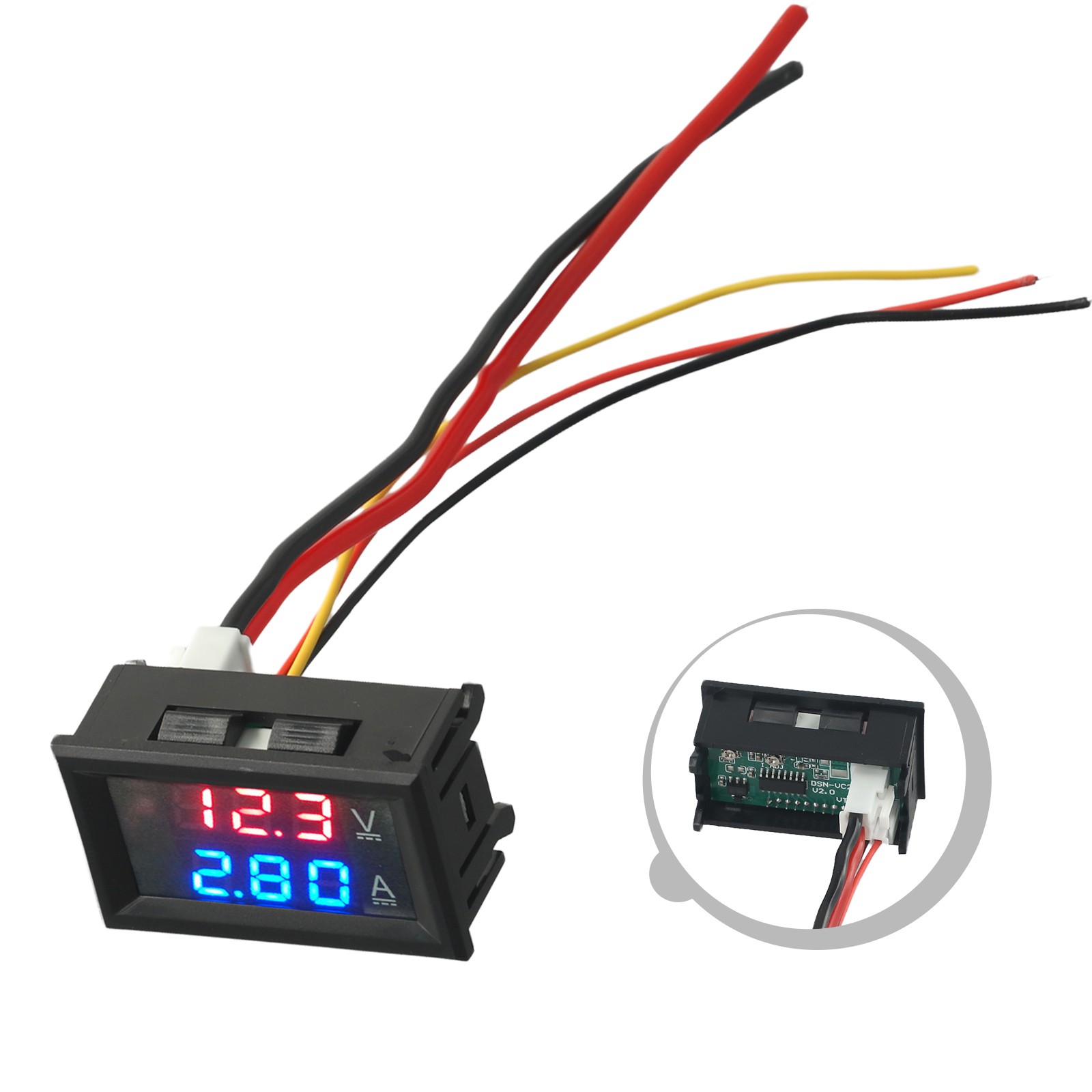 Dc 100V 10A Voltmeter Amperemeter Blau+ Rot LED Doppelt Digital Volt Amp-Meter - Bild 37 von 47