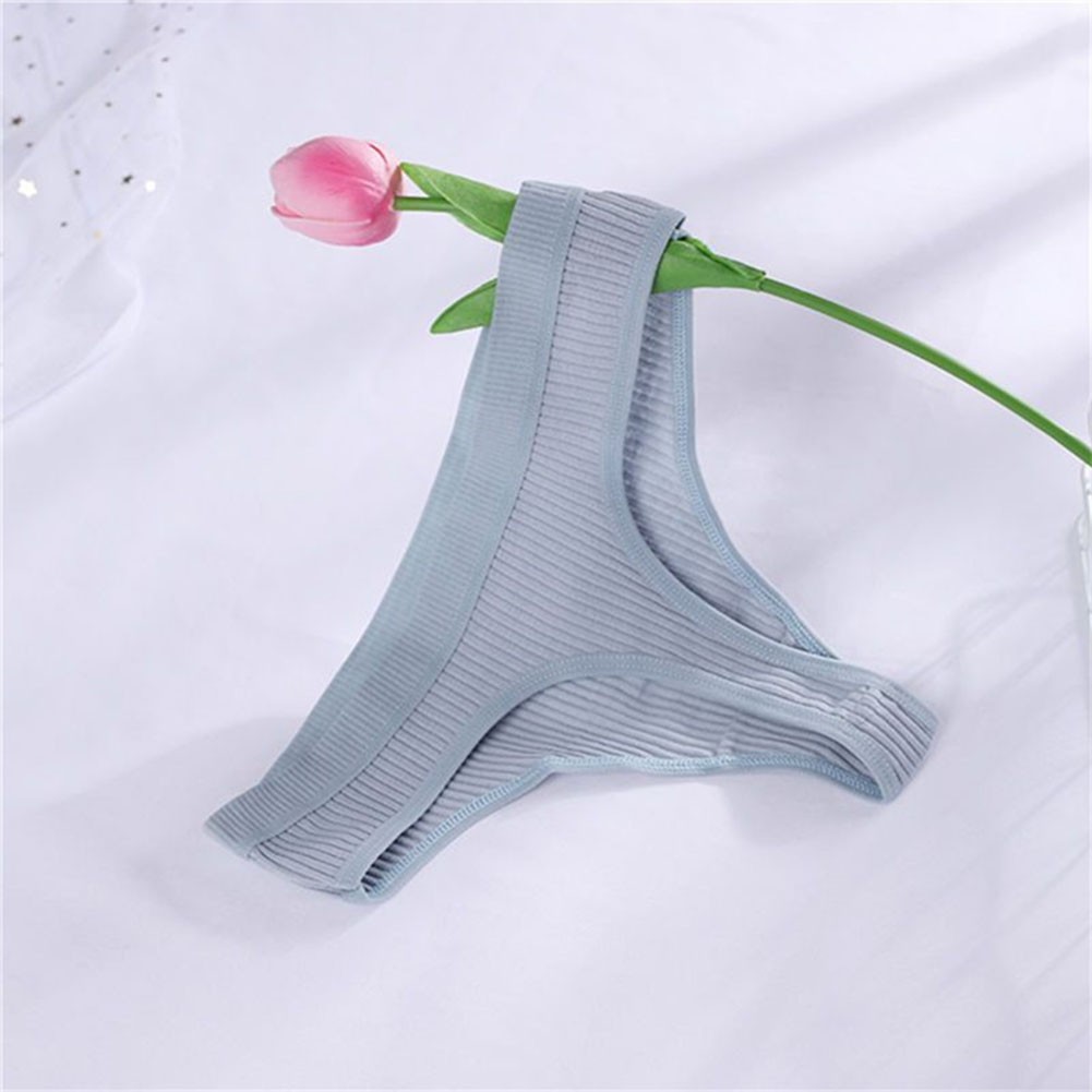 Women's Cotton Thong Briefs Low Waist T Shaped Underwear with Anti Exposure - Picture 7 of 11