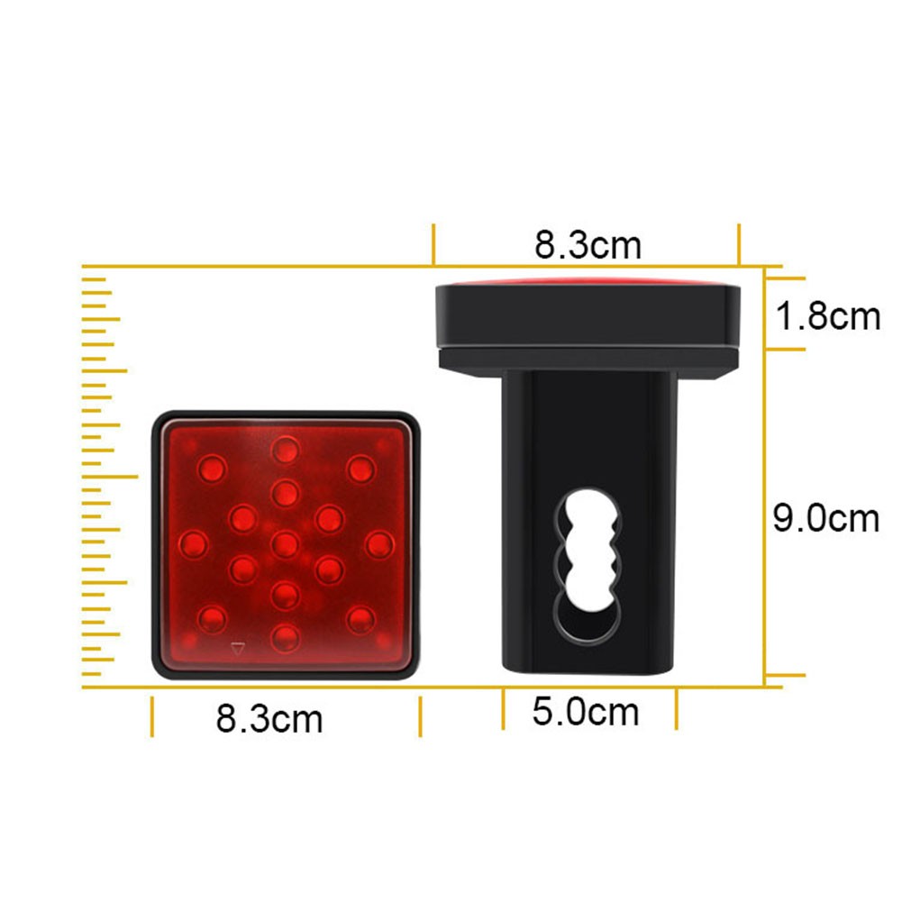 Premium ABS Material on 2'' Trailer Hitch Receiver Cover with LED Brake Lights - Picture 35 of 46
