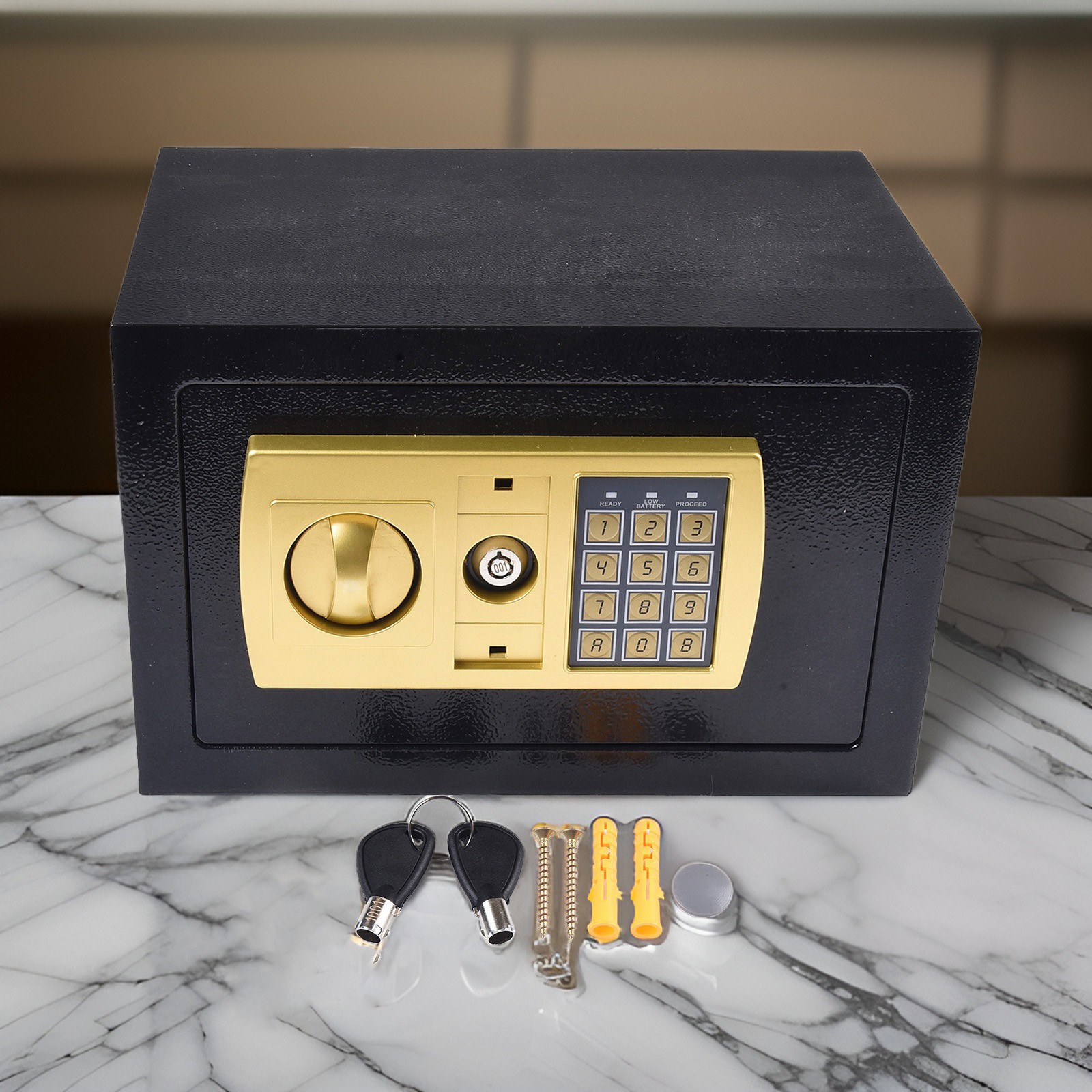 Small Fireproof Safe Box Waterproof Black Money Box Numeric Safe Savings - Picture 24 of 31