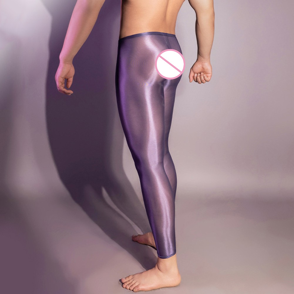 Leggings ultra sottili alla moda vedi attraverso pantaloni lunghi per uomo intimo trasparente - Foto 15 di 18