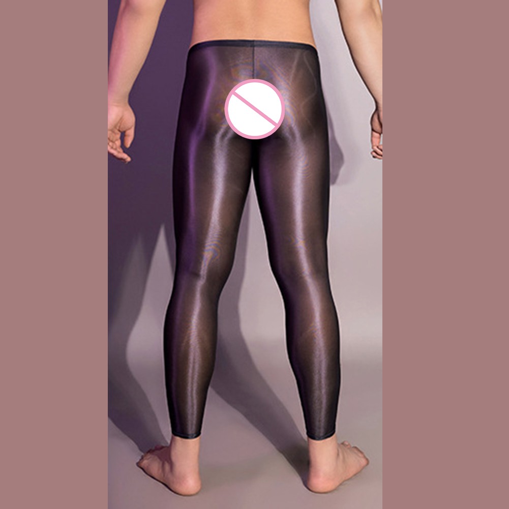 Leggings ultra sottili alla moda vedi attraverso pantaloni lunghi per uomo intimo trasparente - Foto 11 di 18