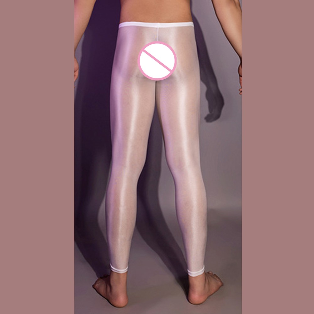 Leggings ultra sottili alla moda vedi attraverso pantaloni lunghi per uomo intimo trasparente - Foto 13 di 18