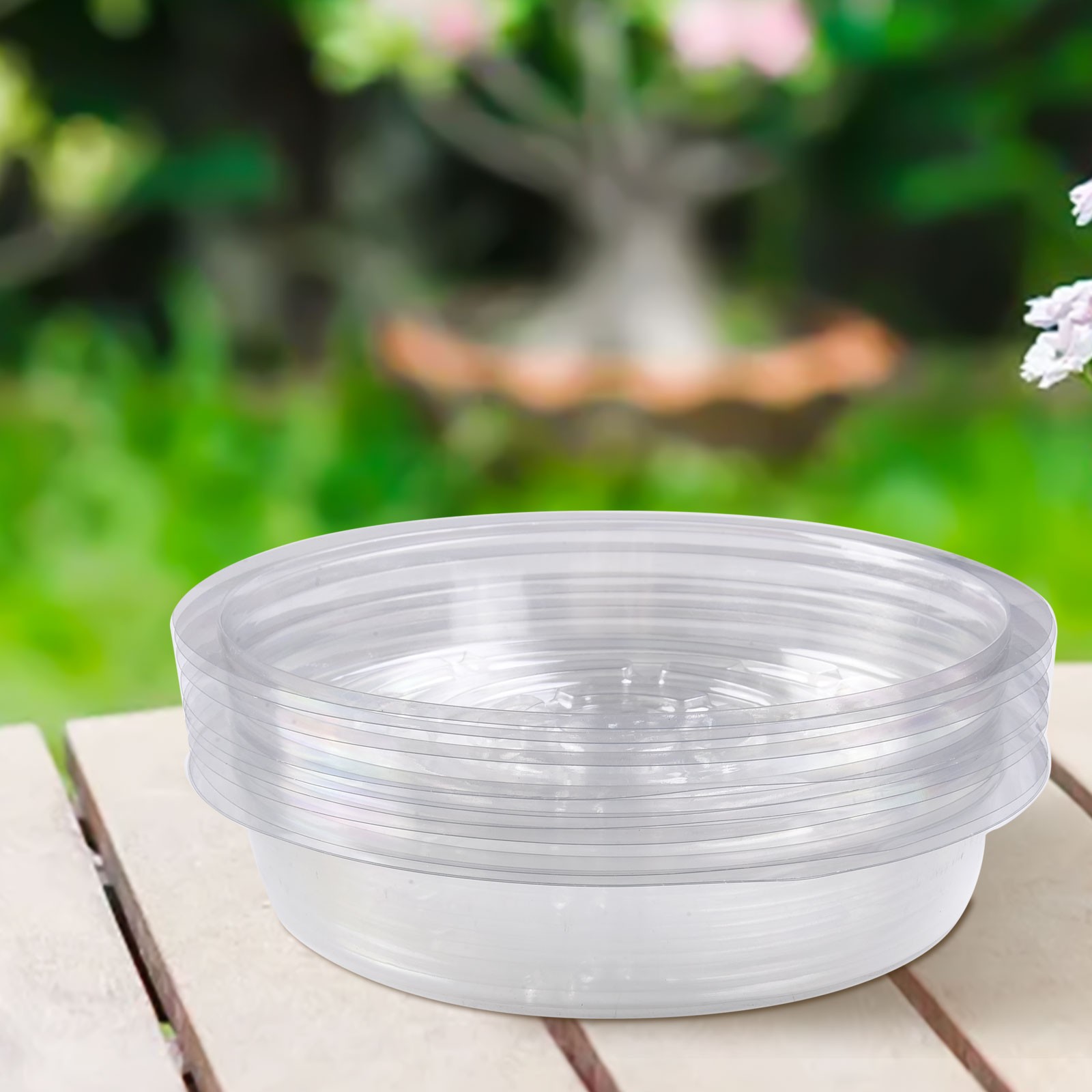 Clear Plastic Plant Saucer Drip Tray Heavy Duty & Sturdy 510 Pack 6 12 Sizes - Bild 38 von 48