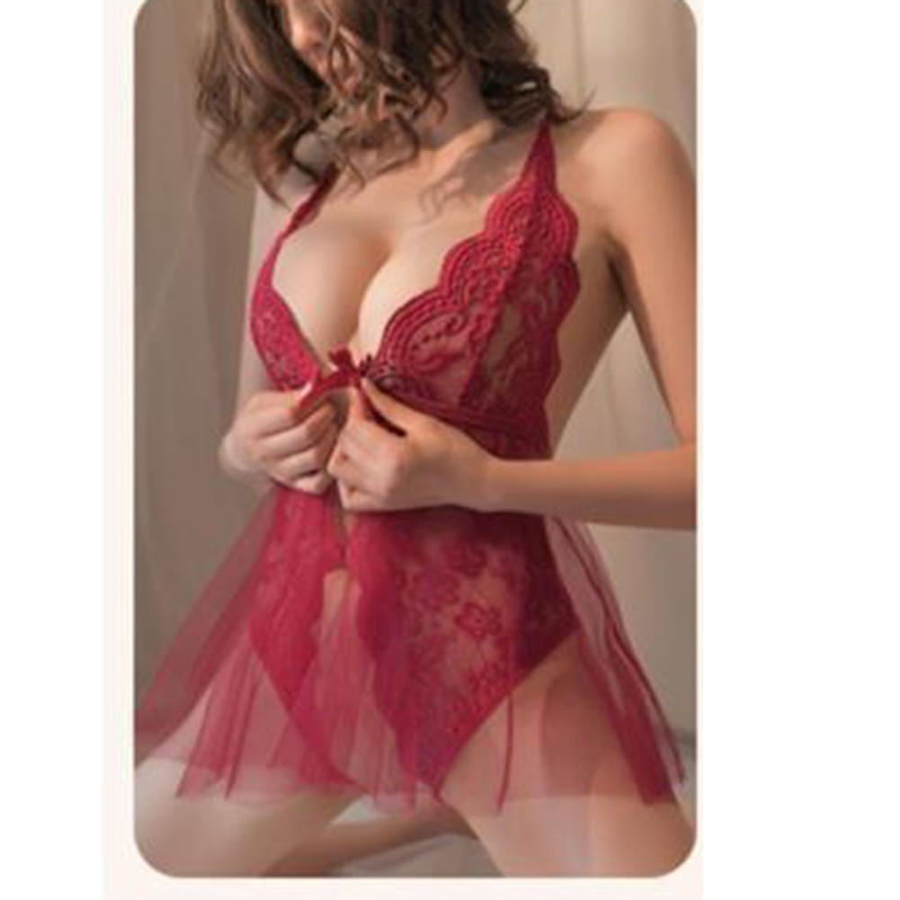 Ensemble de lingerie entrejambe ouvert femme chaude combinaison sexy transparent - Picture 37 of 48