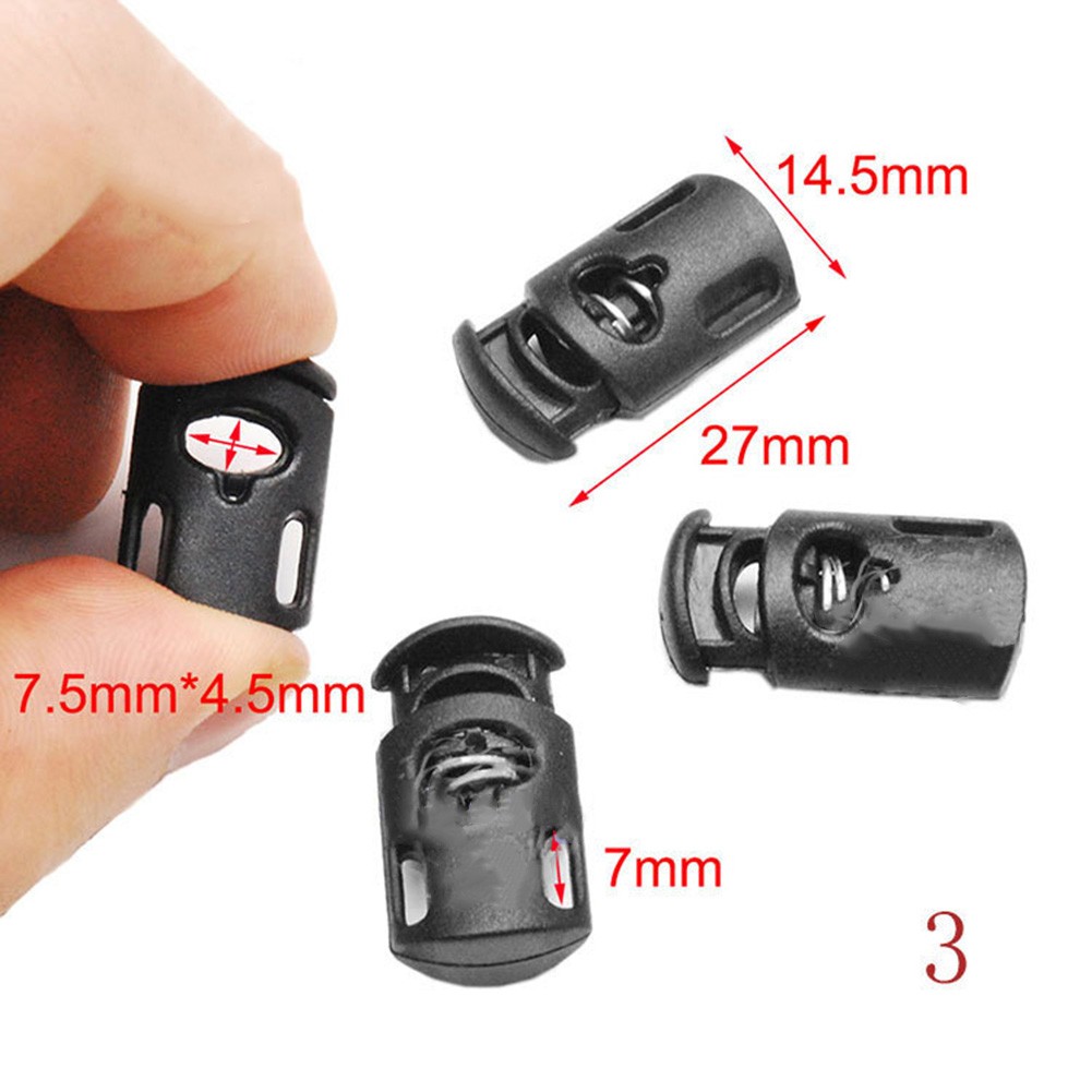 Plastic Black Spring Toggle Clip 100pcs Single Hole for Clothing and Lanyard - Picture 7 of 8