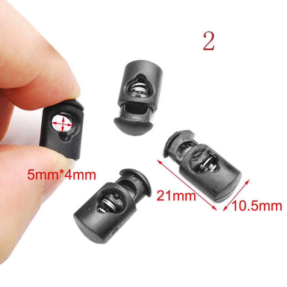 Plastic Black Spring Toggle Clip 100pcs Single Hole for Clothing and Lanyard - Picture 6 of 8