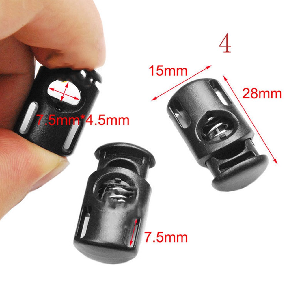Plastic Black Spring Toggle Clip 100pcs Single Hole for Clothing and Lanyard - Picture 8 of 8