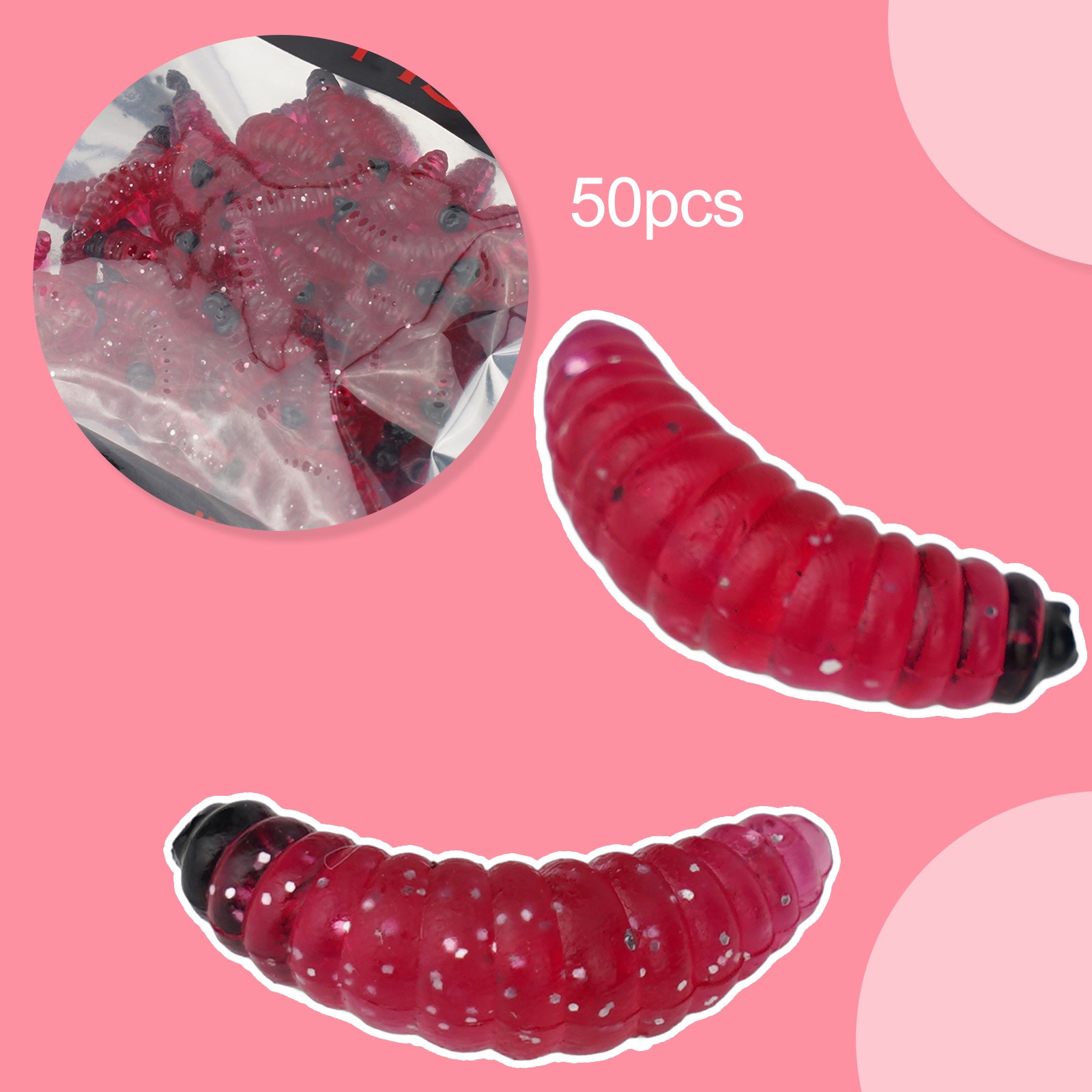50 pz esche morbide vermi bagliosi gamberetti perfette per la pesca in acque pro - Picture 20 of 50