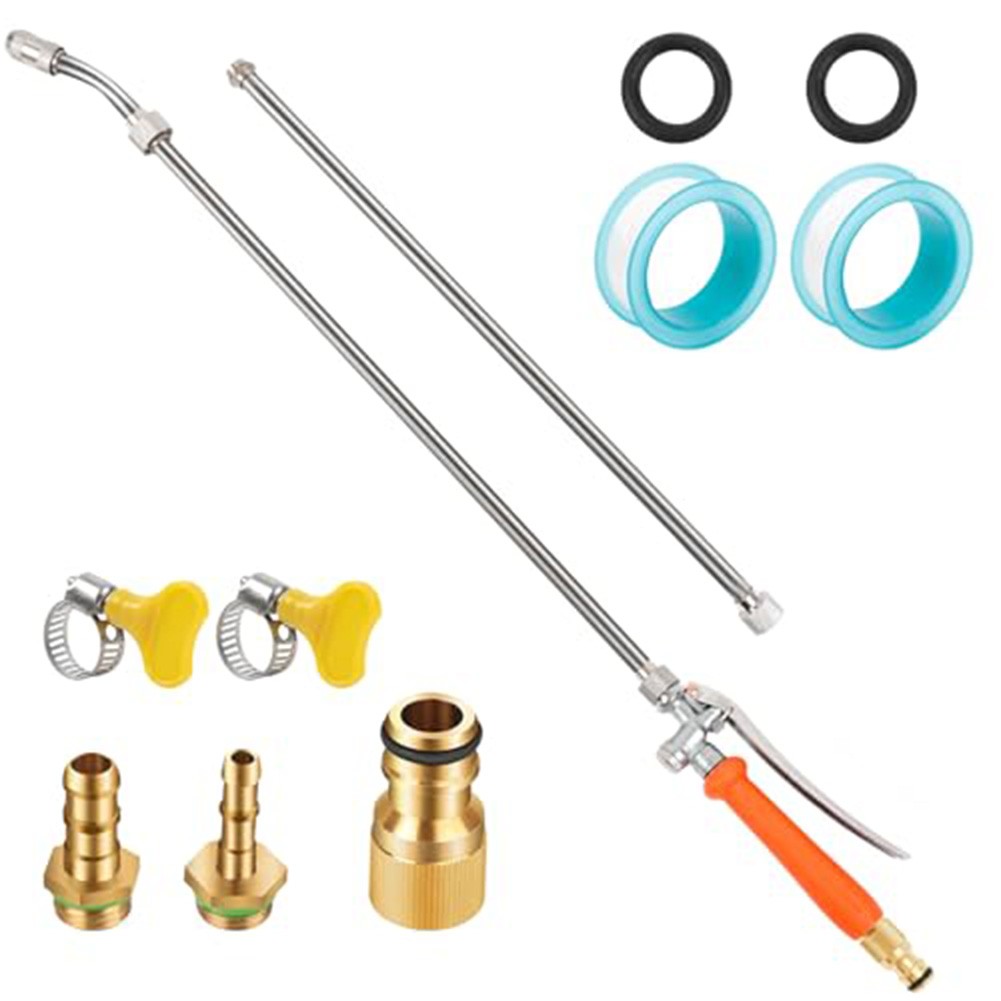 Adjustable Nozzle Spray Wand 44 Inch Stainless Steel Built In Shut Off Valve