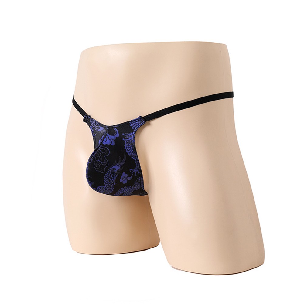 Low Waist Men's Bikini Underwear Thongs G String Briefs Bulge Pouch Print - Picture 11 of 14