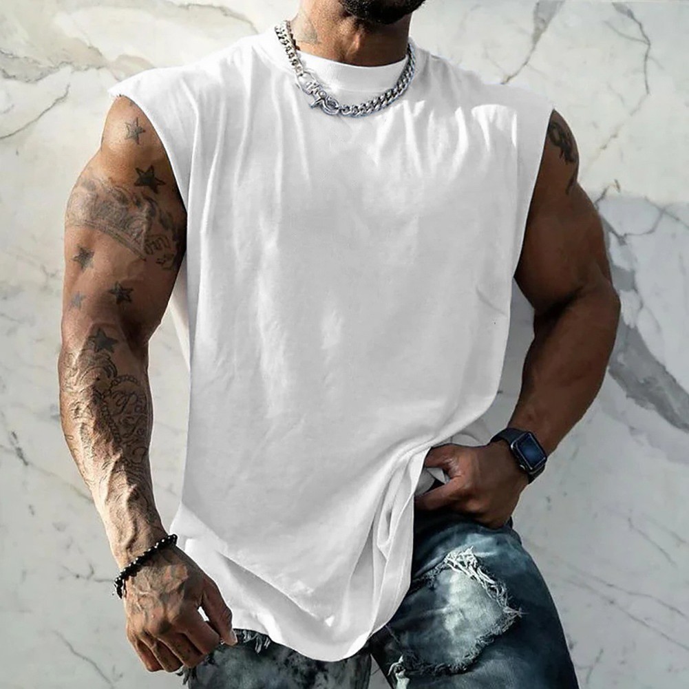 Herren T-Shirt Rundhals Tank Tops Ärmellos Trägershirt Gym Sport Fitness Unter - Bild 16 von 16