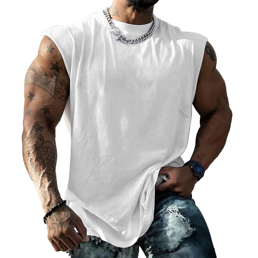 Herren T-Shirt Rundhals Tank Tops Ärmellos Trägershirt Gym Sport Fitness Unter - Bild 15 von 16