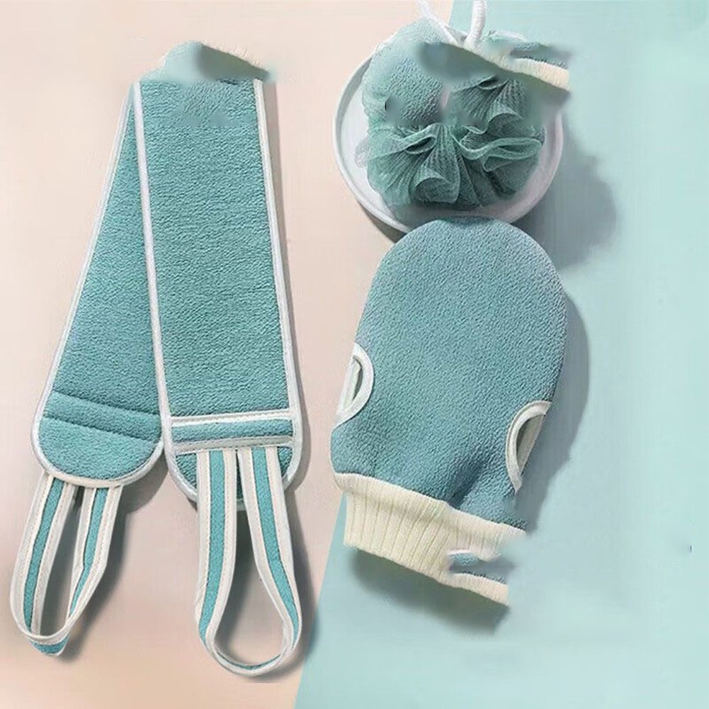 Experience Spa like Bathing with 3Pcs Body Scrubber Set Brush Glove Sponge - Picture 19 of 25