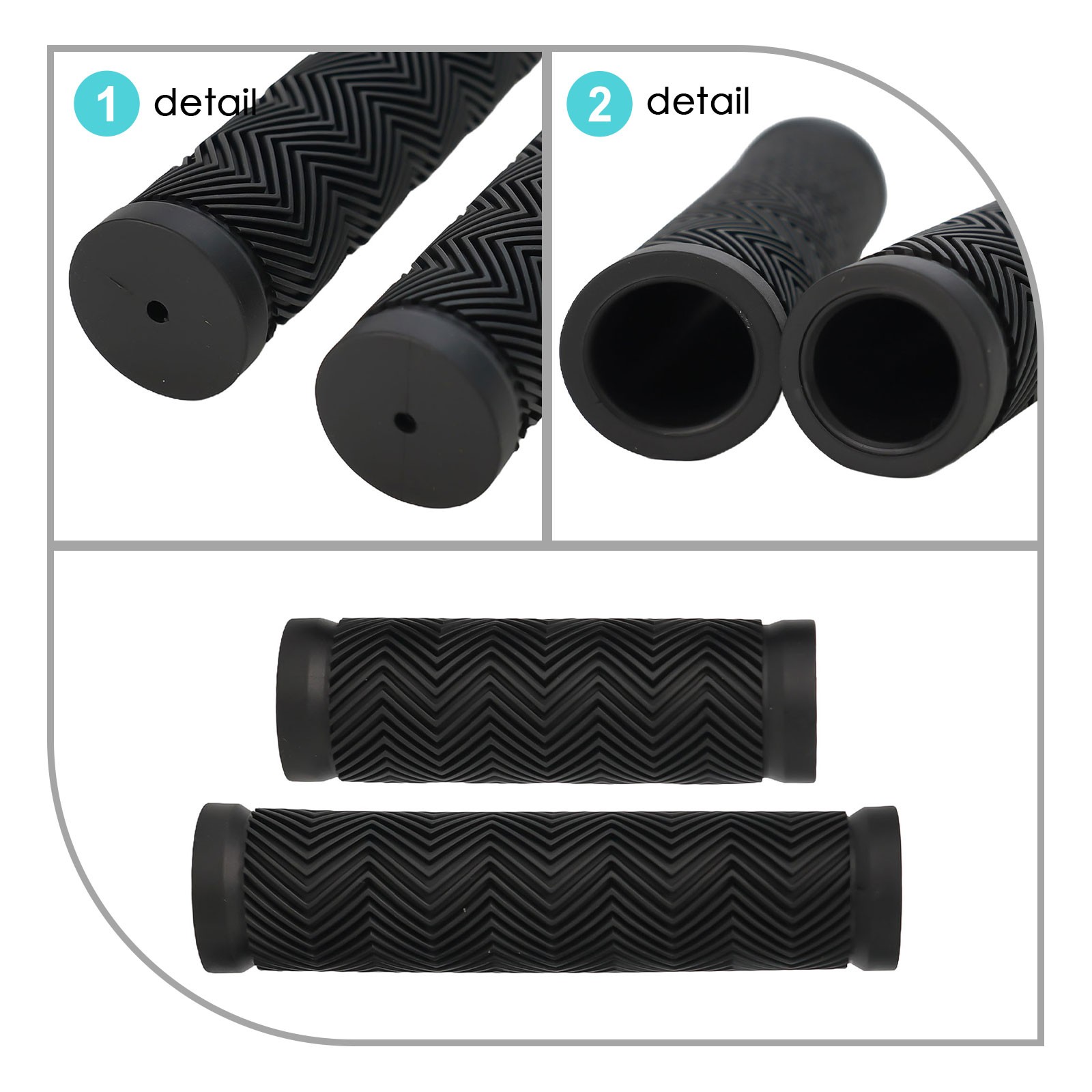 Hochwertige Fahrrad Lenkergriffe für MTB Mountainbike Roller schwarz - Bild 21 von 33