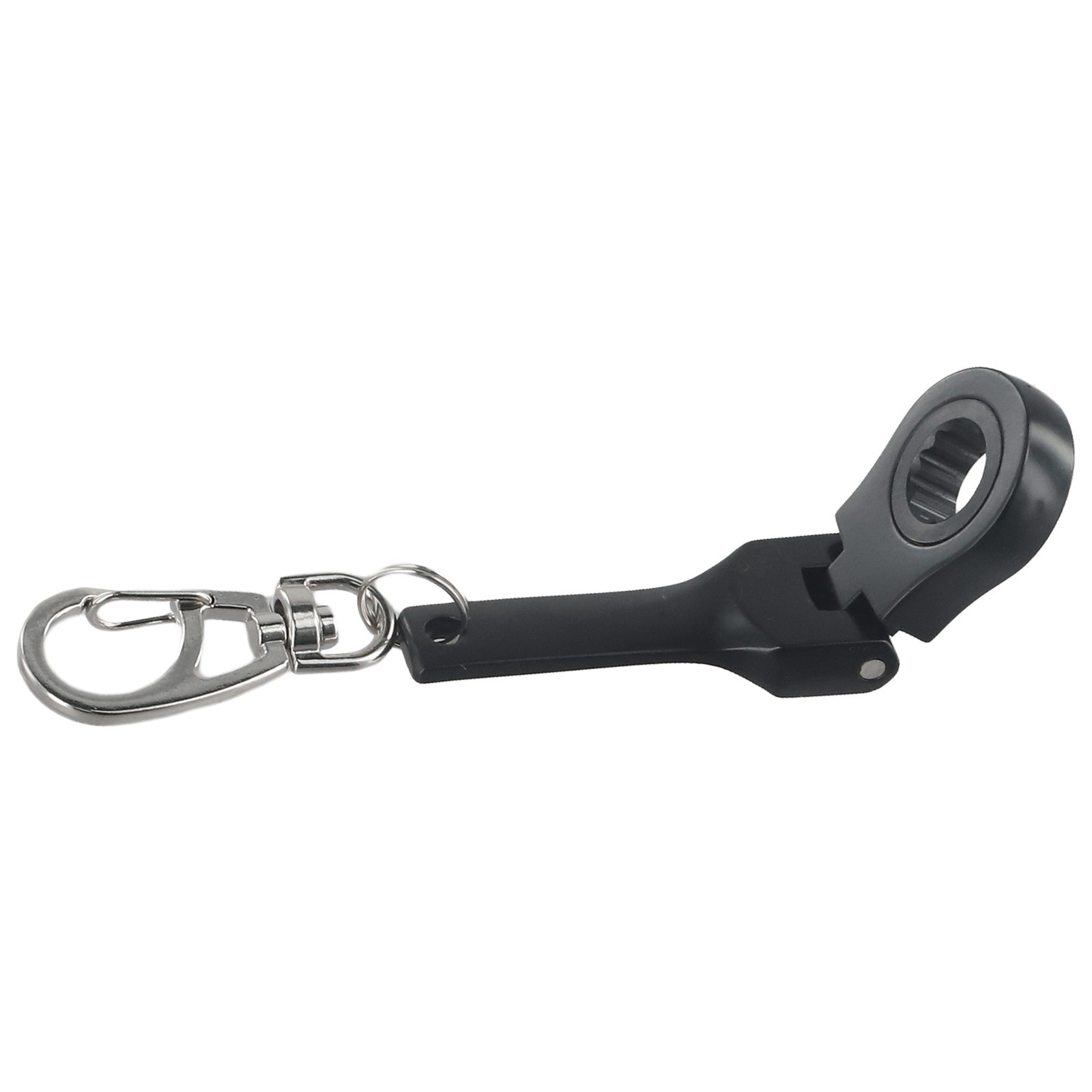 Mini 10mm Ratchet Wrench Keychain Tool 180 Degree Rotation (Mirror Silver) - Picture 52 of 58