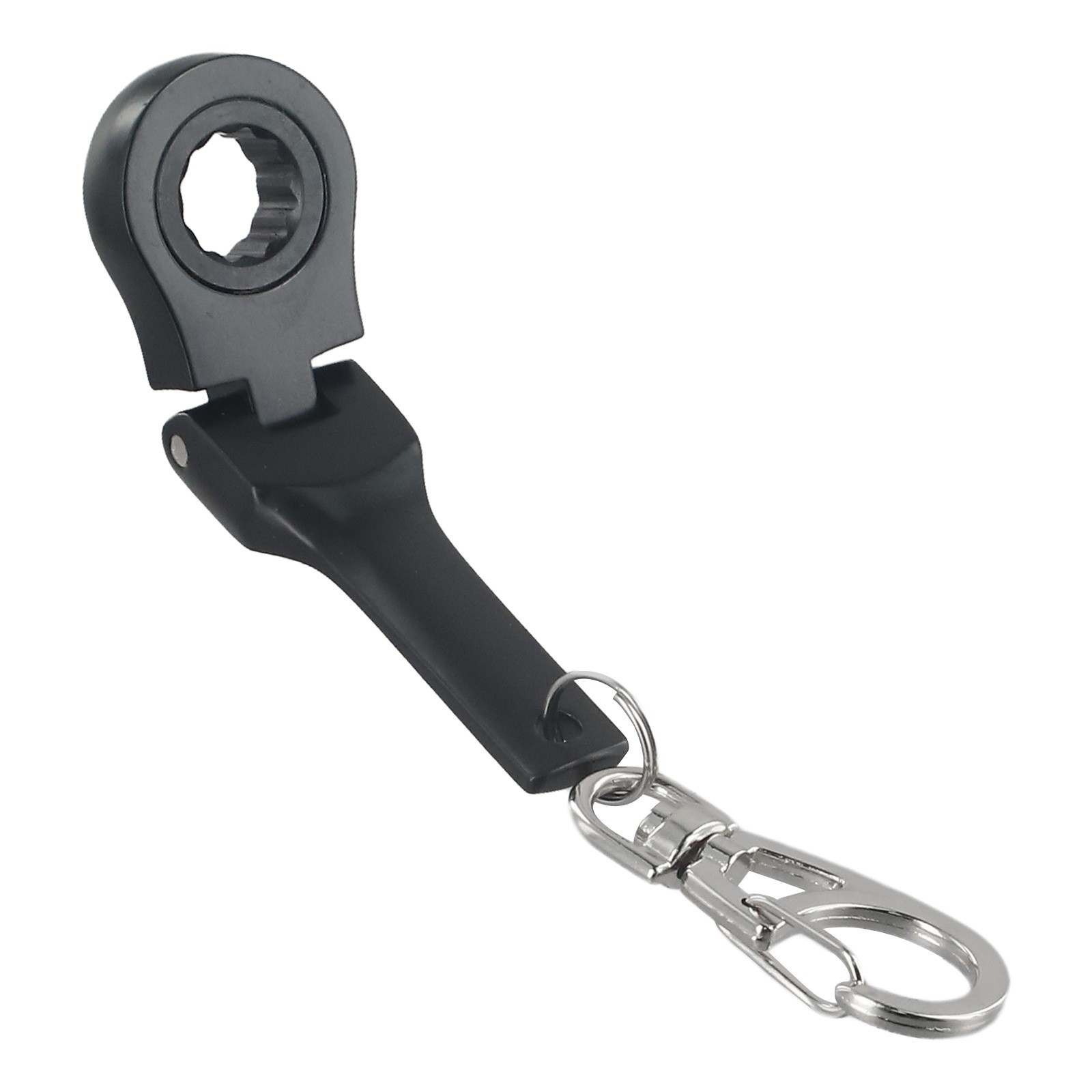 Mini 10mm Ratchet Wrench Keychain Tool 180 Degree Rotation (Mirror Silver) - Picture 49 of 58