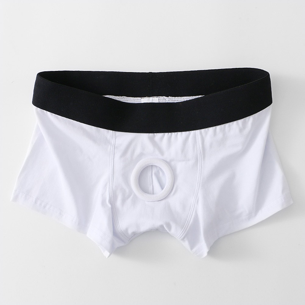 Breathable Low Waist Men's Cotton Underwear Boxer Briefs with Sexy Hole - Picture 14 of 22