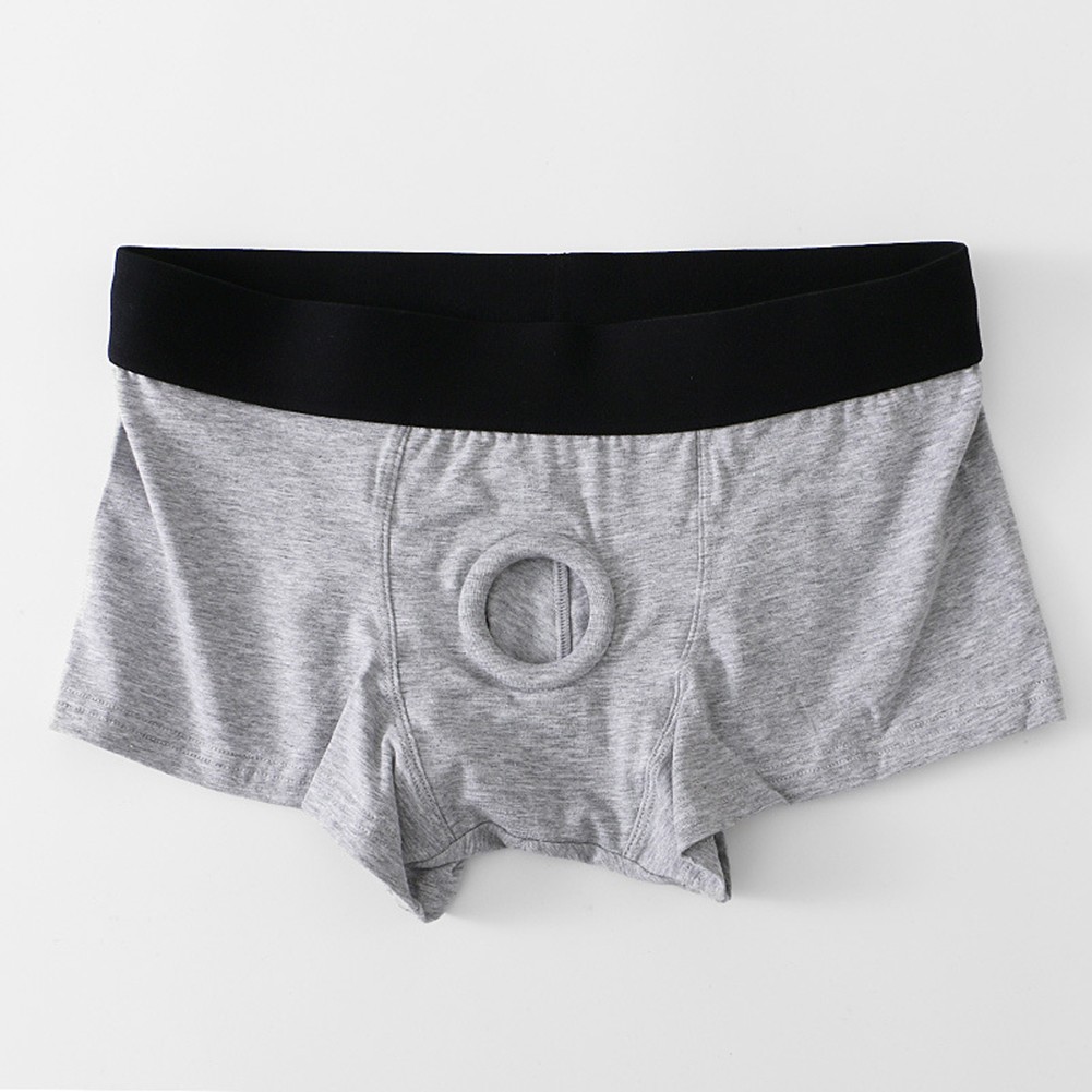 Breathable Low Waist Men's Cotton Underwear Boxer Briefs with Sexy Hole - Picture 17 of 22