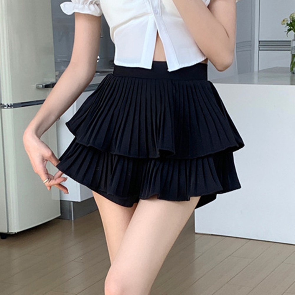 Stylish Daily Short Skirt Pleated Skirt Cute High Waist Microelasticity - Picture 19 of 47