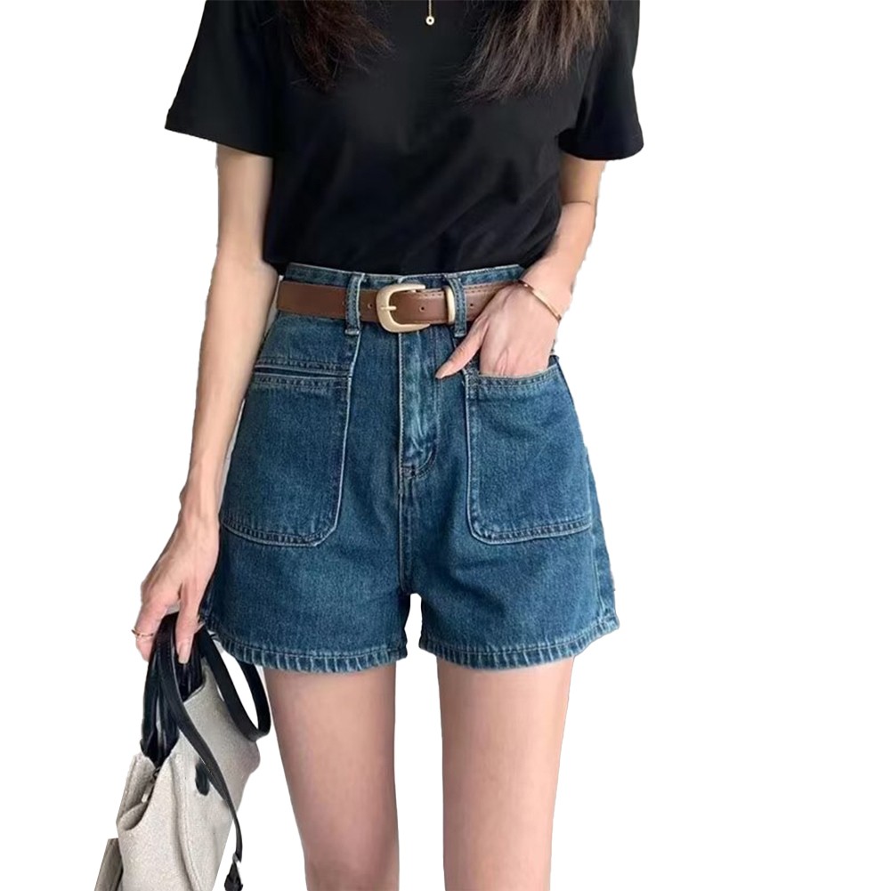High Quality Womens Short Womens Simple Short Double High Hot liquidation Pocket Simple