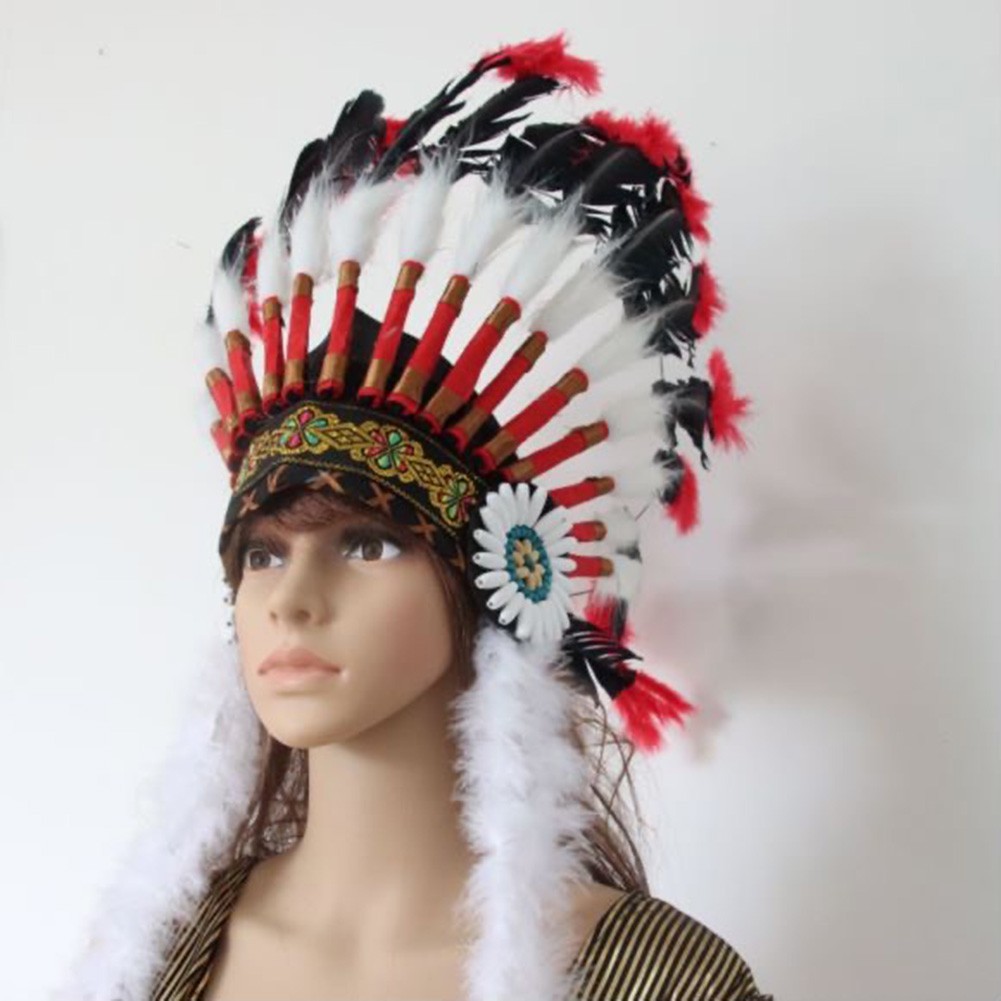Feder Kopfschmuck Indianer Kopfbedeckung Stamm-Chef Bühne Halloween Party Foto - Bild 26 von 28