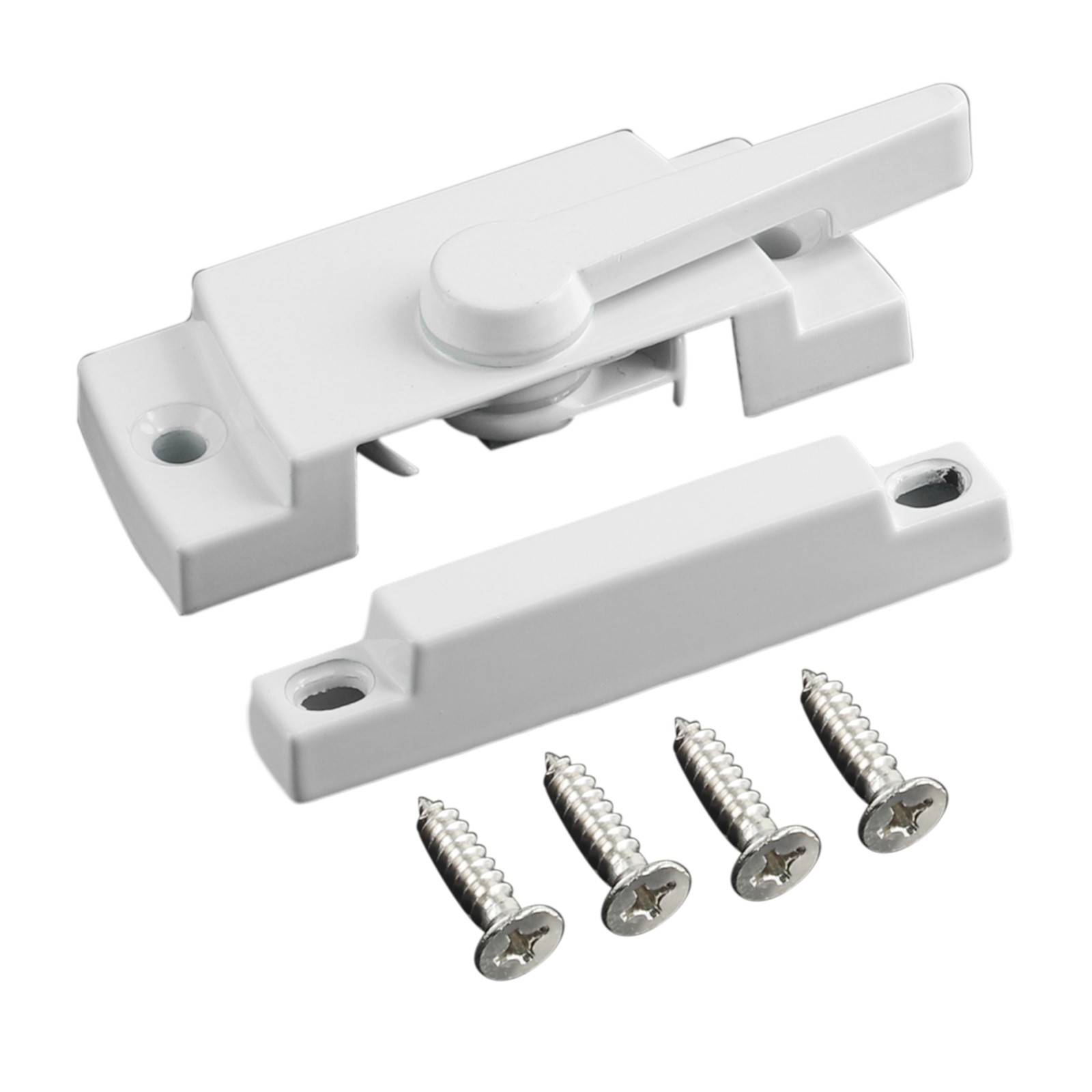 Enhance Sash Security with this White Vertical Slider Fitch Catch Lock