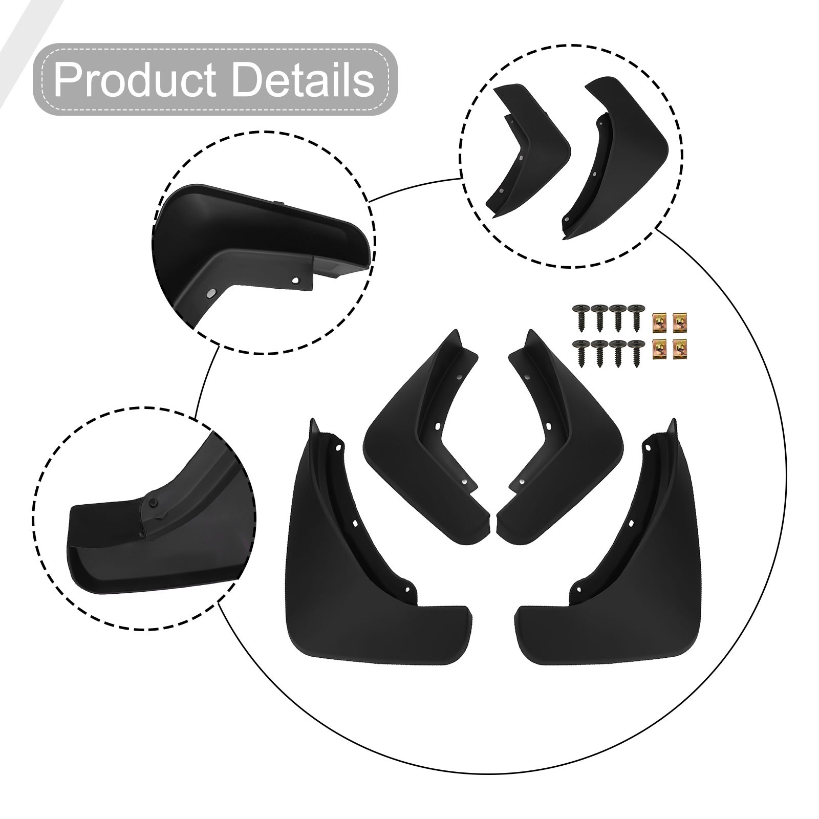 Indoor Office Mud Flaps Splash Guard Accessories Front + Rear Replacement - Picture 12 of 12