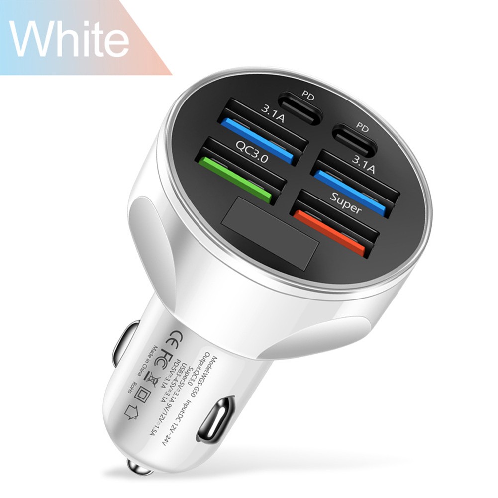 Multi Port Car Charger with LED Display Fast Charging for Multiple Devices - Bild 32 von 33