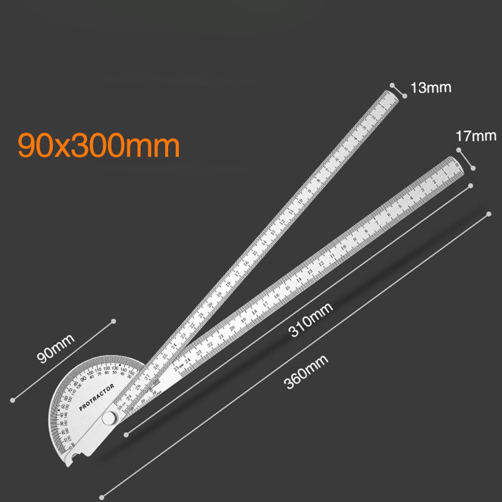 Convenient 2 in 1 Protractor Ruler for Easy Angle and Length Calculation
