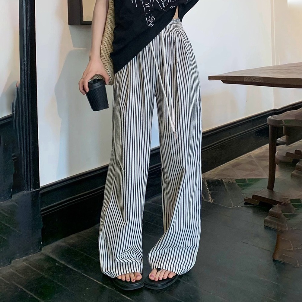 26) Comfortable and Trendy Straight Wide Leg Pants with Vertical