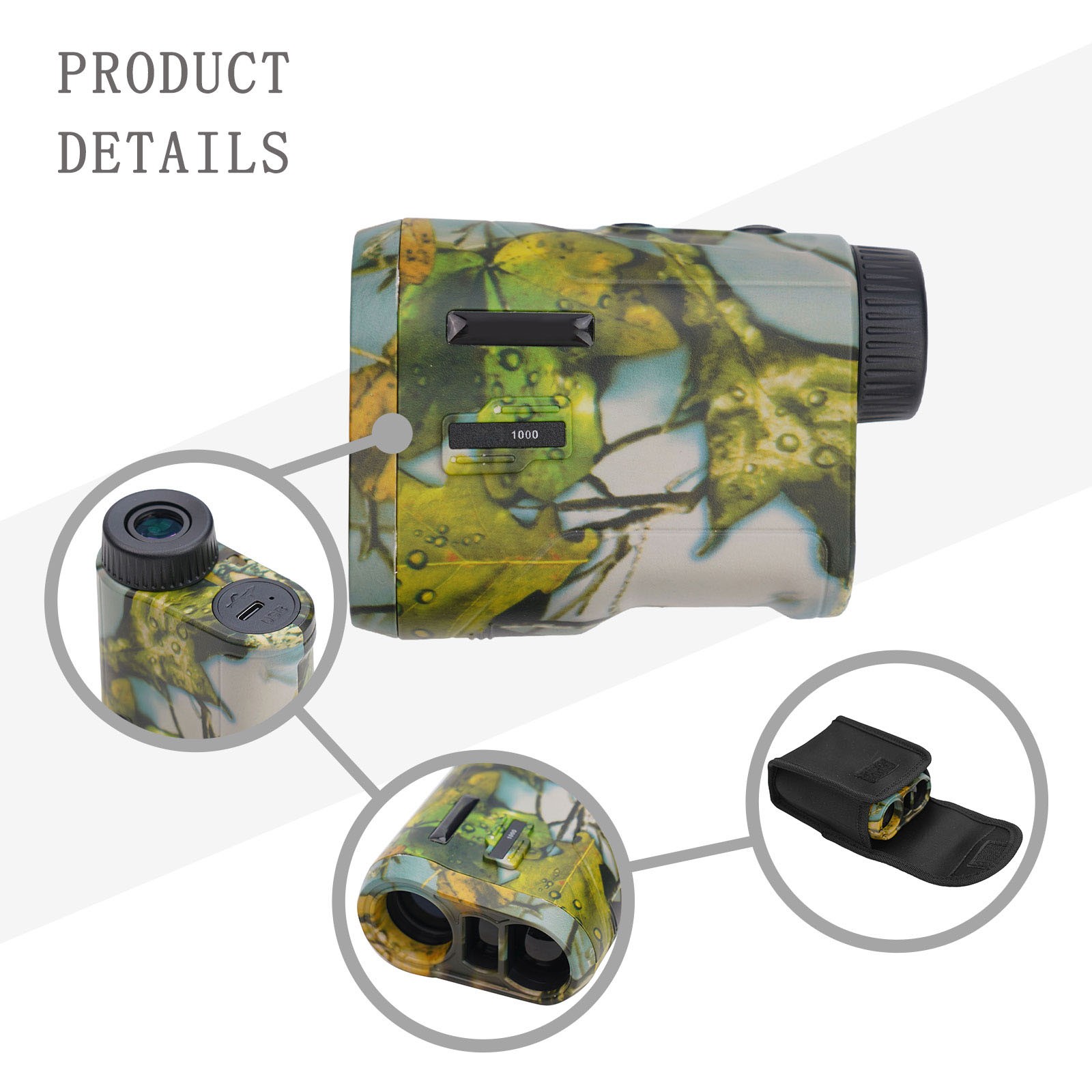 Telémetro de golf telescopio alta precisión caza camuflaje recargable - Imagen 32 de 37