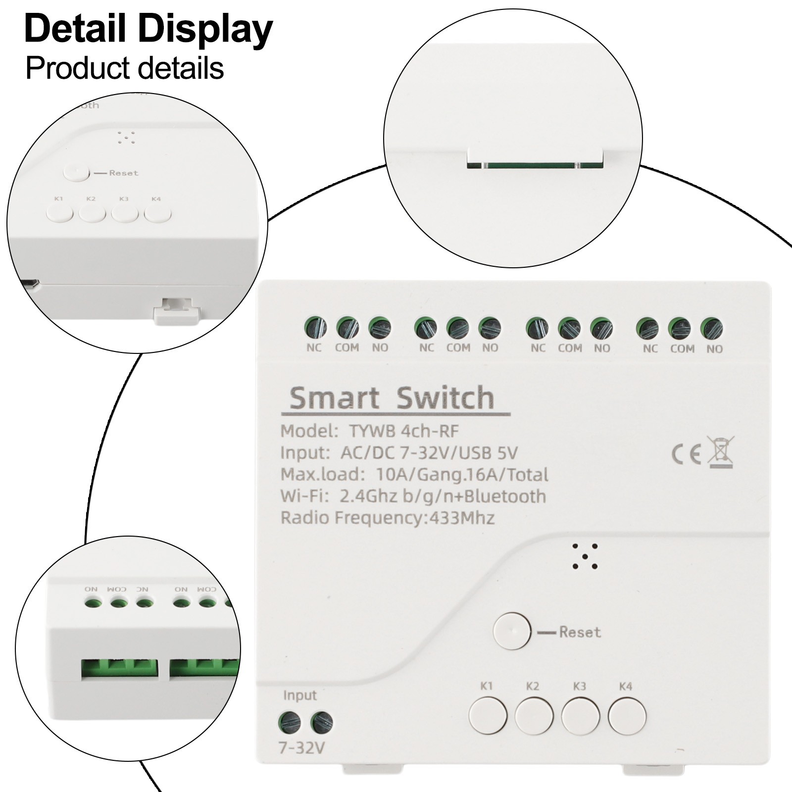 Smart For Tuya WIFI RF Control Module Switch 4CH Relay Module Switch