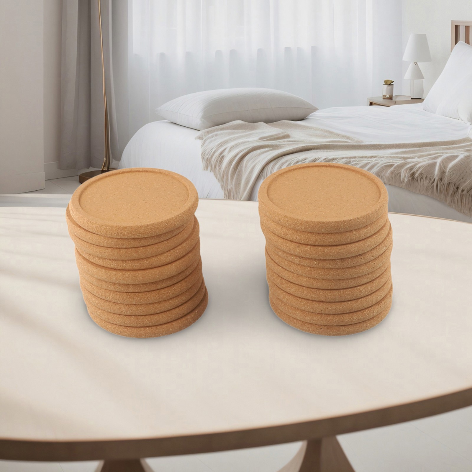 Natural Cork Round Drink Coasters Essential Table Accessories for Any Setting - Picture 43 of 48