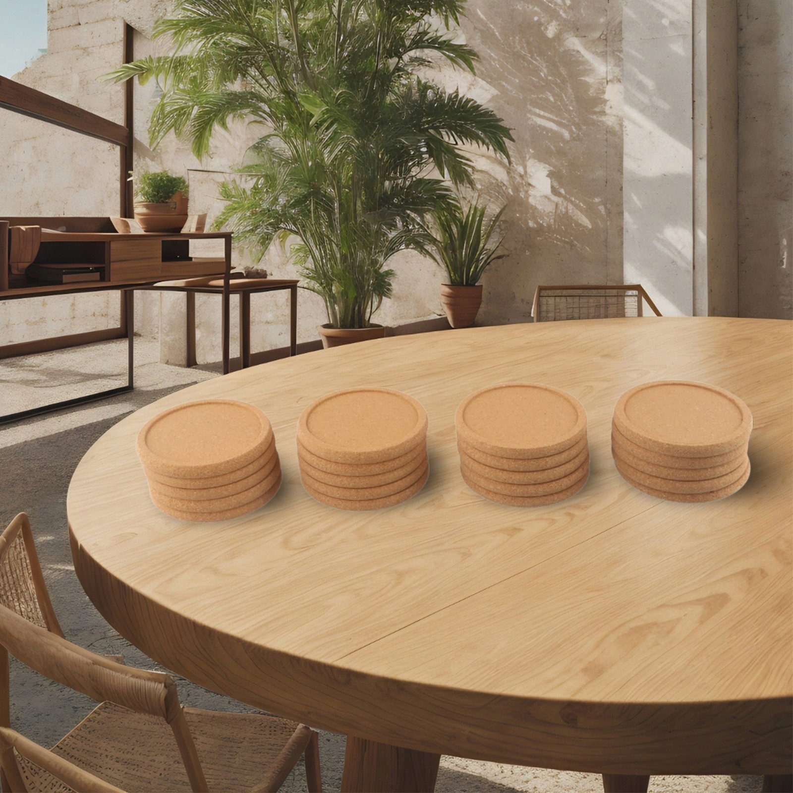 Protégez vos vendre meubles avec des sous-verres en liège dosette ronde en bois naturel
