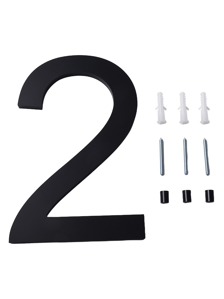 House Number Modern Floating ABS Black Shadow Garage Gate House Numbers Large - Picture 26 of 28