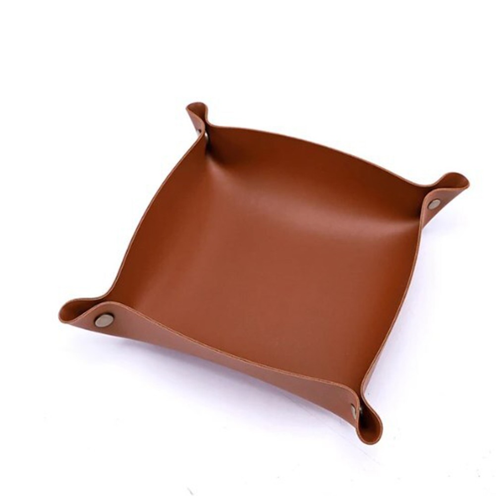 Elegant Foldable Leather Tray for Organizing Keys Jewelry and Earphones - Picture 18 of 40