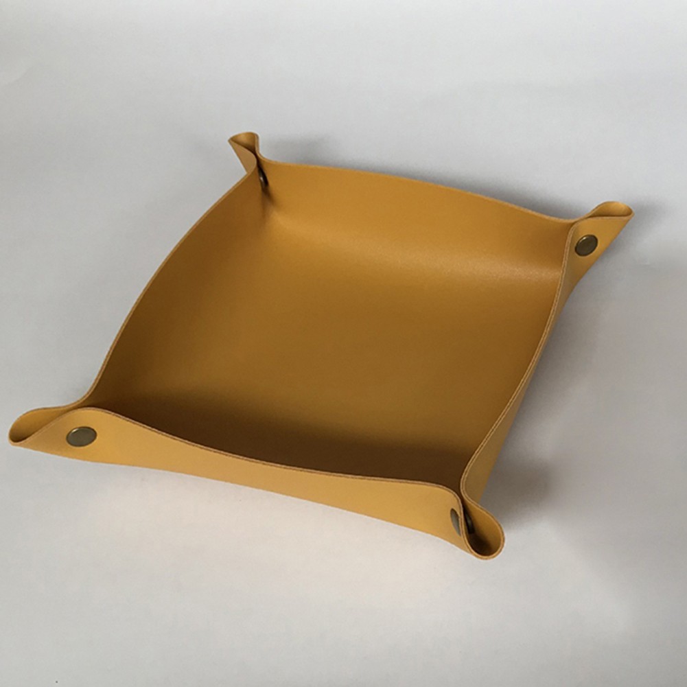 Elegant Foldable Leather Tray for Organizing Keys Jewelry and Earphones - Picture 14 of 40
