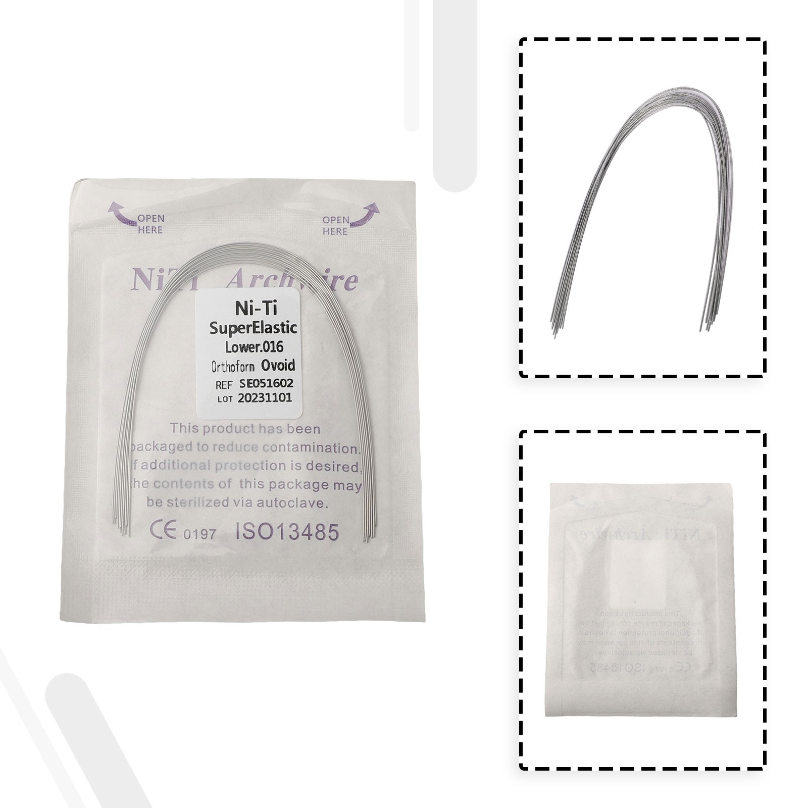 Lot de 10 fils orthodontiques dentaires Niti arche ronde forme points de vente super élastique