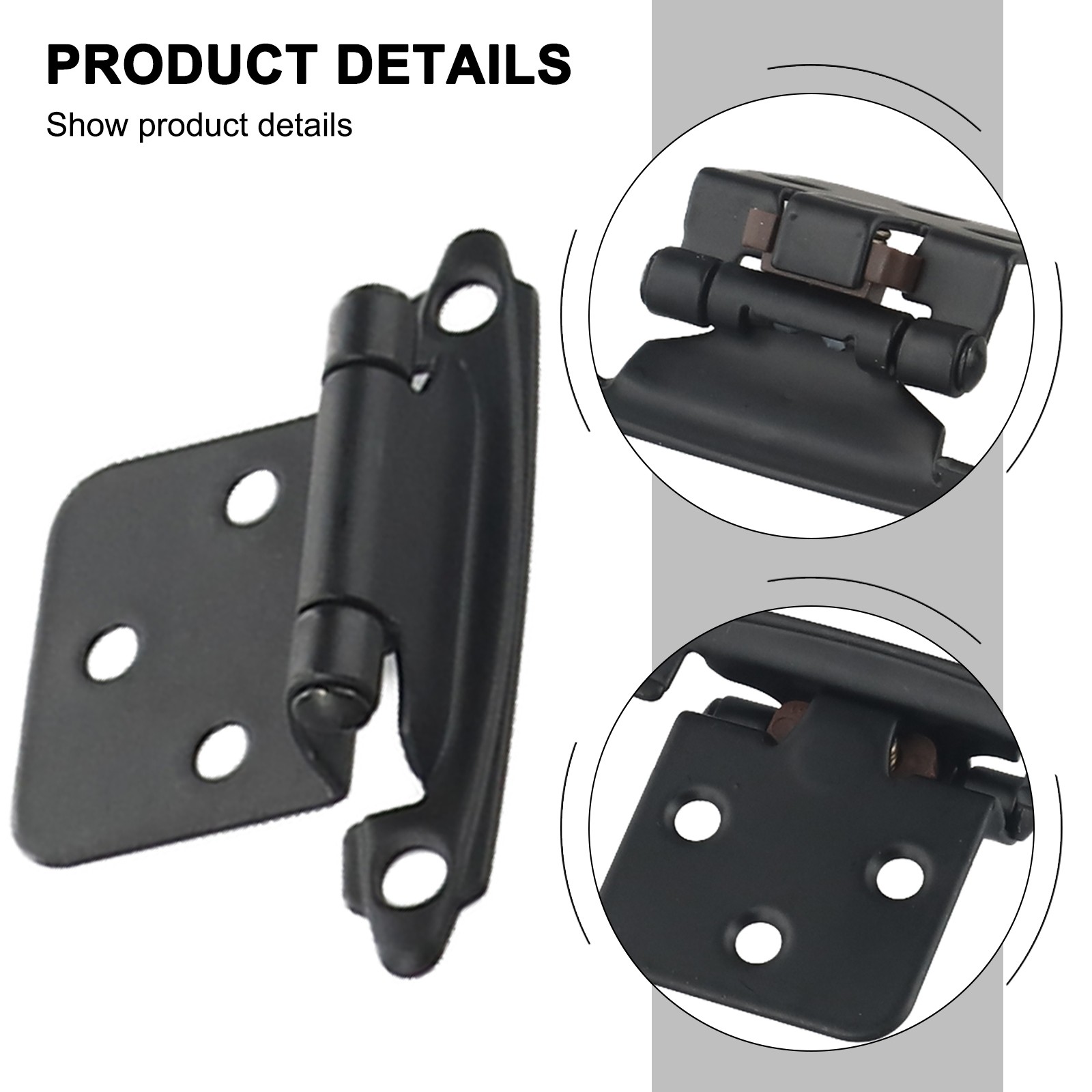 10pcs Cabinet Door Hinges Cold-rolled Steel Furniture Heavy Duty Kitchen