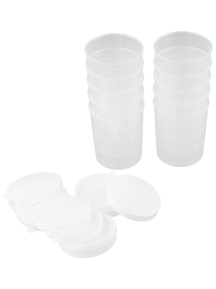 Lot de 10 tasses à mesurer en points de vente plastique transparent mesure précise avec couvercle et balance