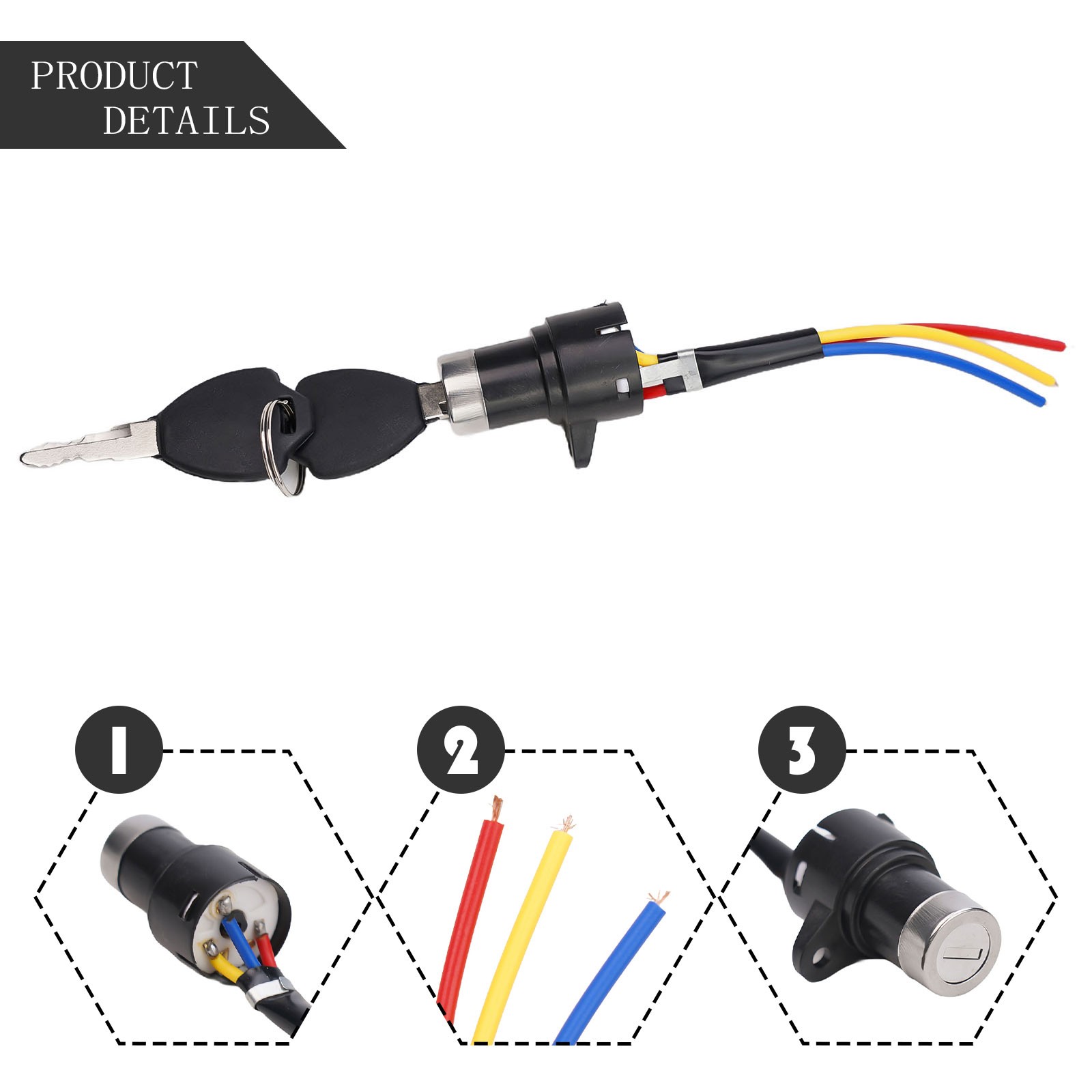 Llave de encendido para bicicleta eléctrica bloqueo para bicicleta eléctrica fácil de usar tres tamaños fácil de instalar - Imagen 42 de 44