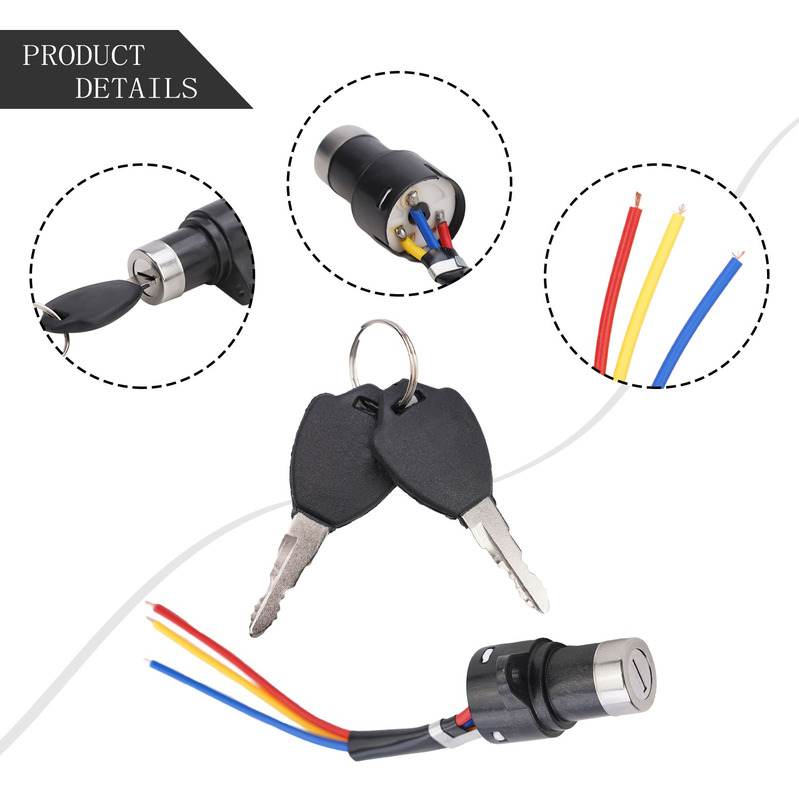 Llave de encendido para bicicleta eléctrica bloqueo para bicicleta eléctrica fácil de usar tres tamaños fácil de instalar - Imagen 35 de 44