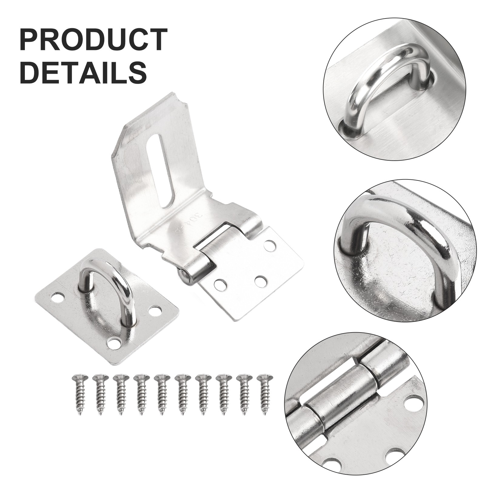 Stainless Steel Lock Plate Door Lock Hasp 90�� Lock Plate Door Buckle Anti-rust