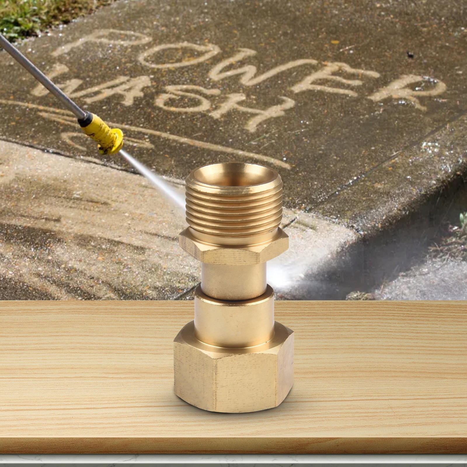 M22 14mm Thread-Pressure Washer Swivel Joint Kink-Connector