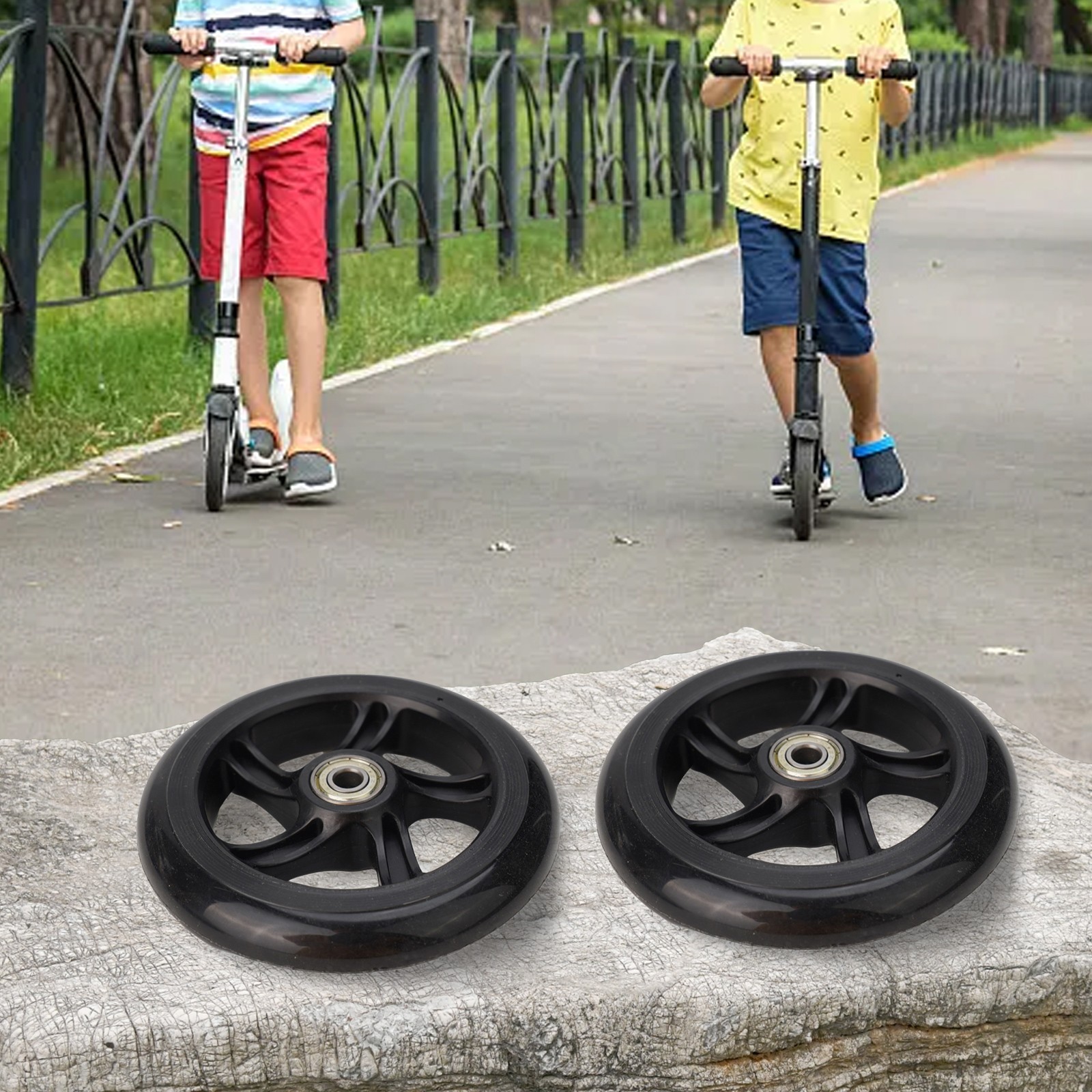 Ruedas de rueda de scooter 2 piezas accesorios de 5 pulgadas ruedas delanteras c - Imagen 16 de 26