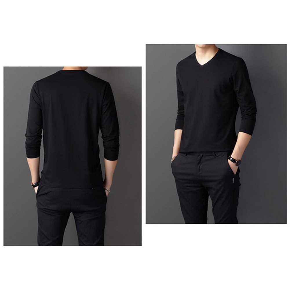 Regulär T-Shirt T-Shirt Unterhemd All-Match V-Ausschnitt Brandneu Winter - Picture 20 of 24